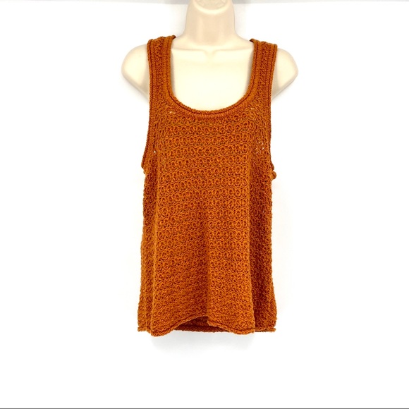 Artie open knit tank sweater rust nwot Large Artie open knit tank sweater rust nwot Large